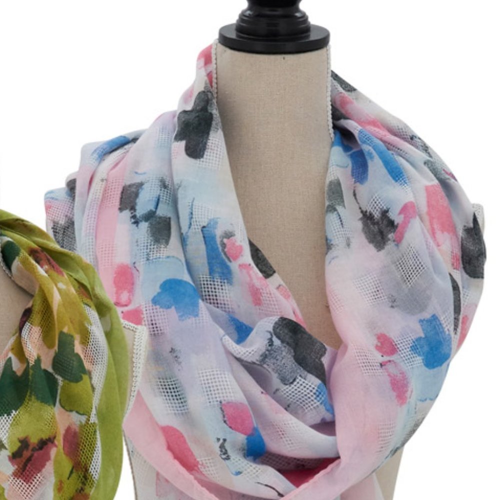 Pink Paint Swatch Scarf, 33" x 71" for ladies